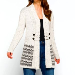 Fortune and Ivy cardigan, cream, grey size Large